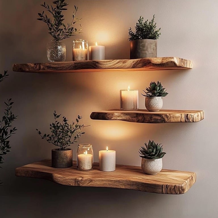 Old Elm Single-Bar Shelf Storage Rack Bookshelf | Live-Edge Design thumbnail 8