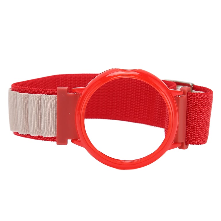 Stretch Nylon Woven Loop Watch Band Strap With Plastic Protective Bumper Case Fit For Google Pixel Red White And Red Case thumbnail 3