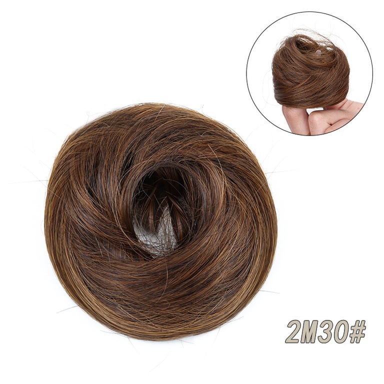 Rubber Band Straight Hair Tie for Women | Instant Volume Bun Extension thumbnail 5
