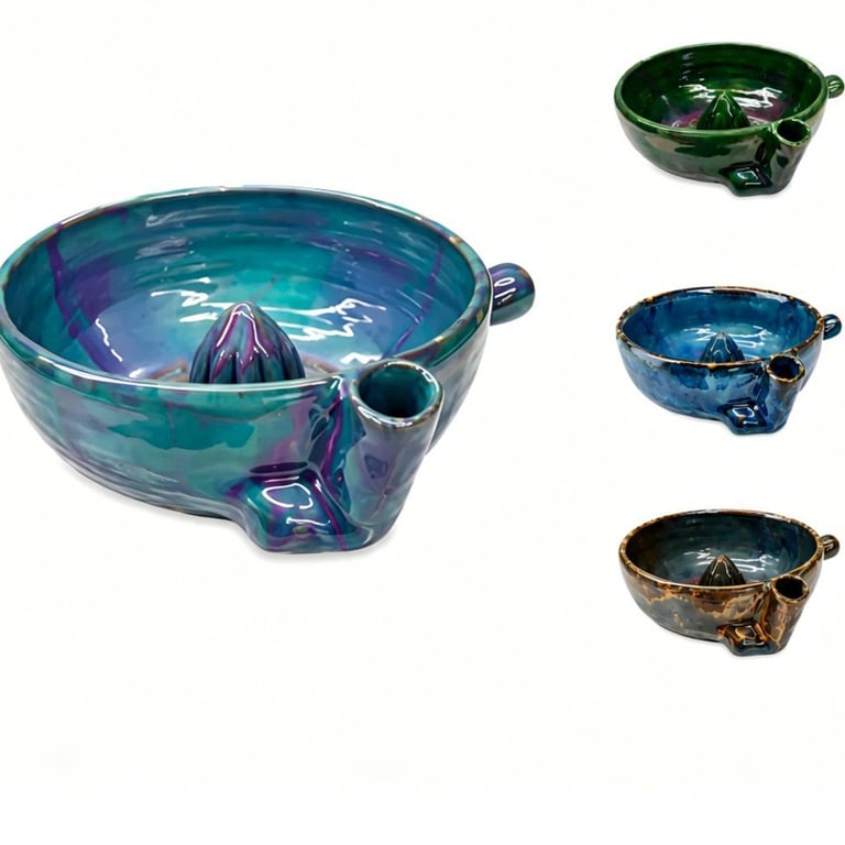 Handmade Ceramic Citrus Juicer Bowl | Artisanal Kitchen Reamer thumbnail 11