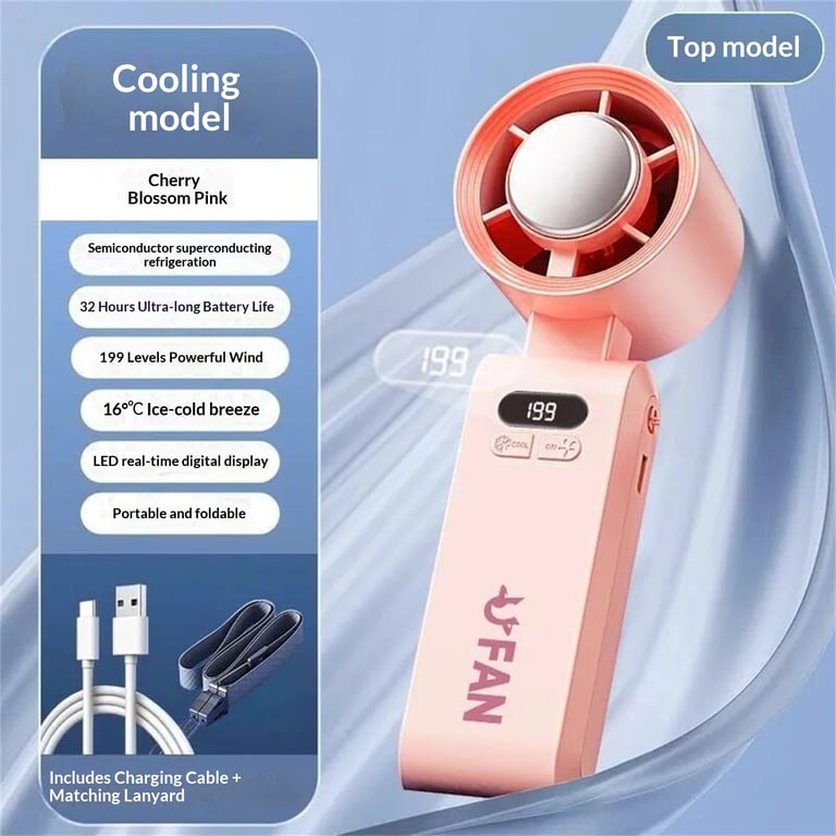 Portable Refrigeration Fan 30-Hour Battery | Neck & Desktop thumbnail 10