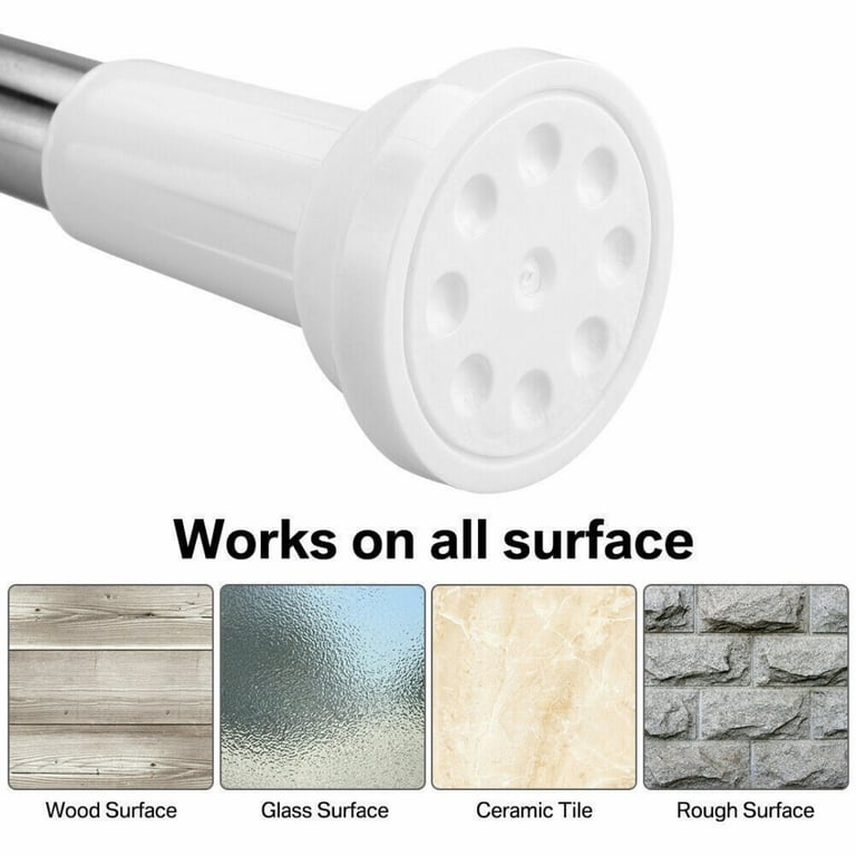 Heavy Duty Telescopic Shower Curtain Pole | No-Drill Spring Tension Rod thumbnail 9