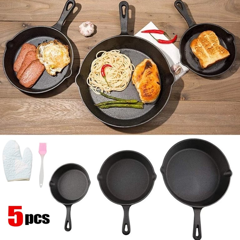 3-Piece Cast Iron Skillet Set | Pre-Seasoned Non-Stick Frying Pans thumbnail 16
