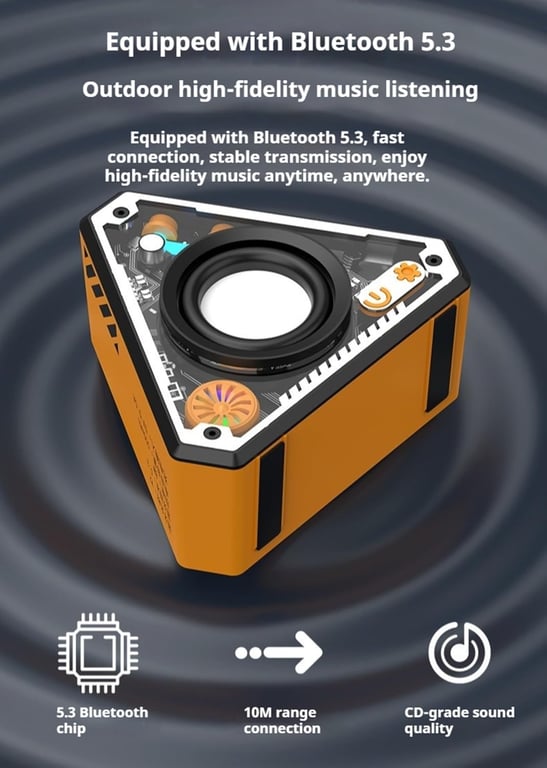 V2 Wireless Bluetooth Speaker Outdoor Portable Mecha Subwoofer thumbnail 1
