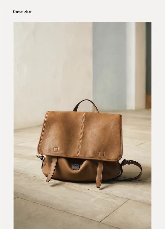 Vegetable-Tanned Leather Messenger Backpack | Convertible Design thumbnail 11