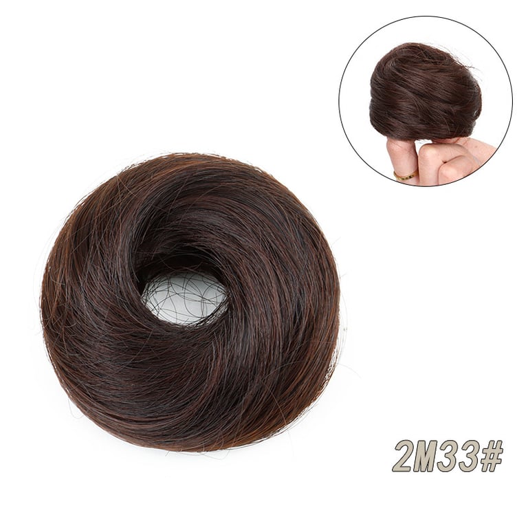 Rubber Band Straight Hair Tie for Women | Instant Volume Bun Extension thumbnail 2