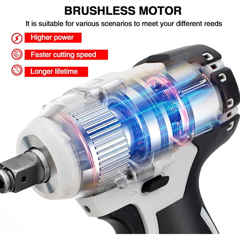 1000Nm Cordless Impact Wrench Drill Gun | 2 Battery Ratchet Driver thumbnail 6
