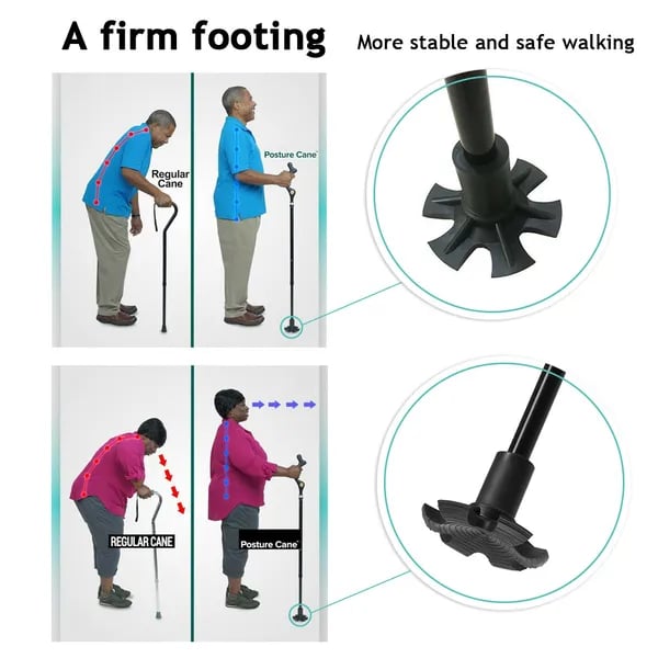 Adjustable Height Walking Stick | Ergonomic Hiking Cane thumbnail 3