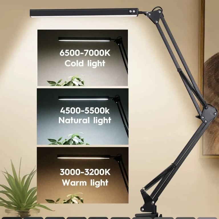 Double-Head LED Desk Lamp with Swing Arm Clamp | Dimmable thumbnail 6