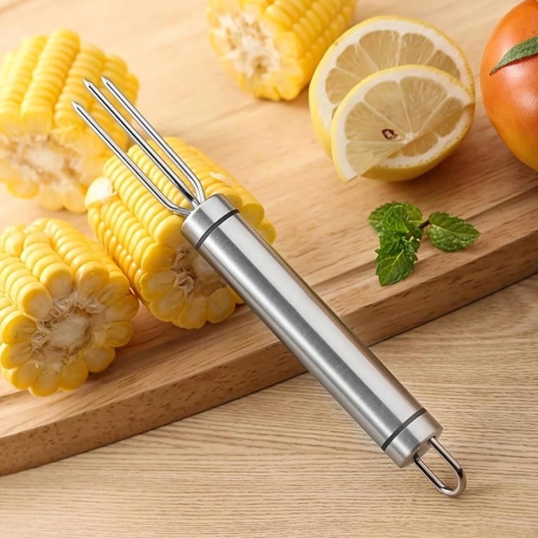 3-Piece Stainless Steel Corn Peeler & Stripper Tool Set | Kernel Remover thumbnail 1