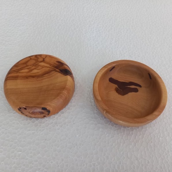 Ice Crackle Glaze Olive Wood Dipping Bowl | Home & Kitchen thumbnail 3