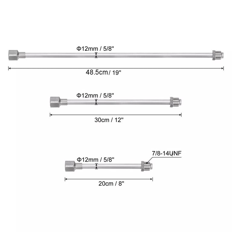 3 Pcs Airless Paint Sprayer Extension Rod 8 12 19 Extension Spray Gun Paint thumbnail 1