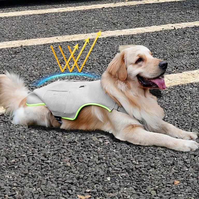 Dog Cooling Vest With Ice Packs | Reflective Harness Large Medium thumbnail 1