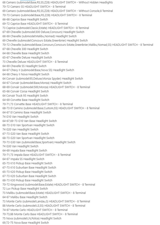 Headlight Switch for 1960-1996 Chevrolet GMC | OEM Direct Replacement thumbnail 6