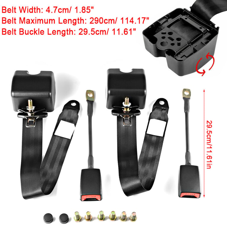 Universal 3-Point Inertia Seat Belt Kit | 2 Sets for Cars & Trucks thumbnail 5