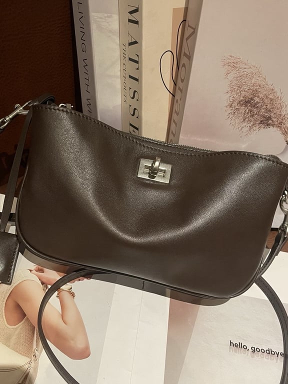 Top-Grain Vegetable-Tanned Leather Kelly Bag | Genuine Cowhide thumbnail 8