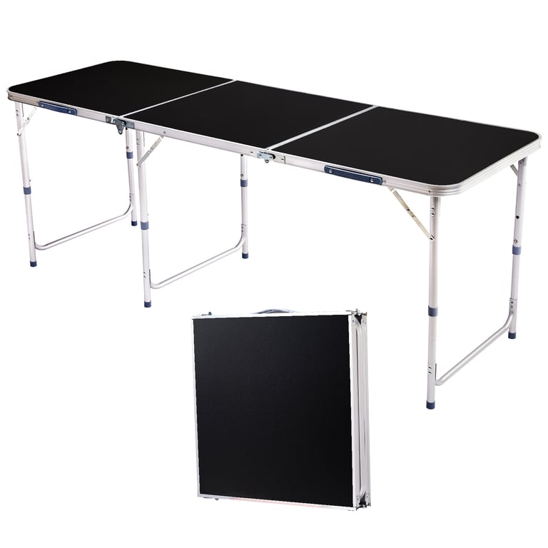 6ft Aluminum Folding Table | Adjustable Height Portable Camping Picnic Desk thumbnail 1