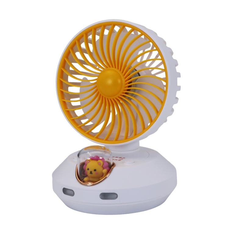 Shaking Head Fan White Li-Ion Rechargeable | Portable Desk Cooling