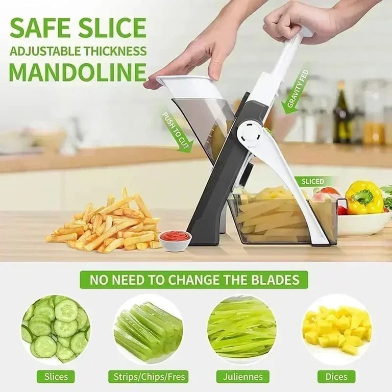 Kitchen Vegetable Cutter Safe Manual Multi-Function Salad Chopper | Home & Kitchen thumbnail 8