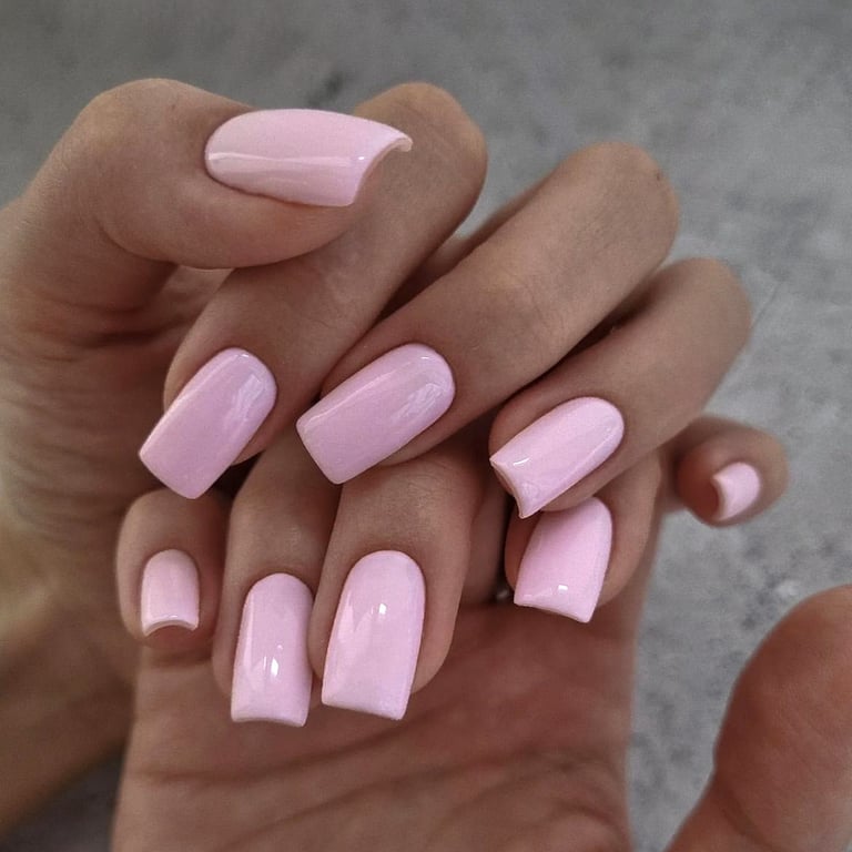 Light Pink Square Press-On Nails | Ultra-Thin Mid-Length Fake Nails thumbnail 3