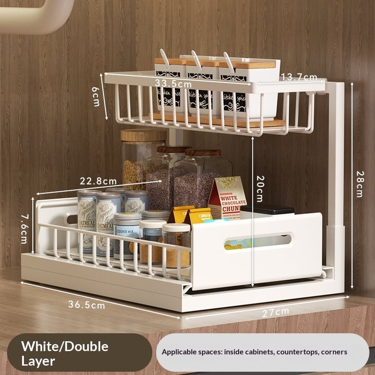 Under-Sink Storage Rack for Kitchen | Pull-Out Drawer Organizer thumbnail 6