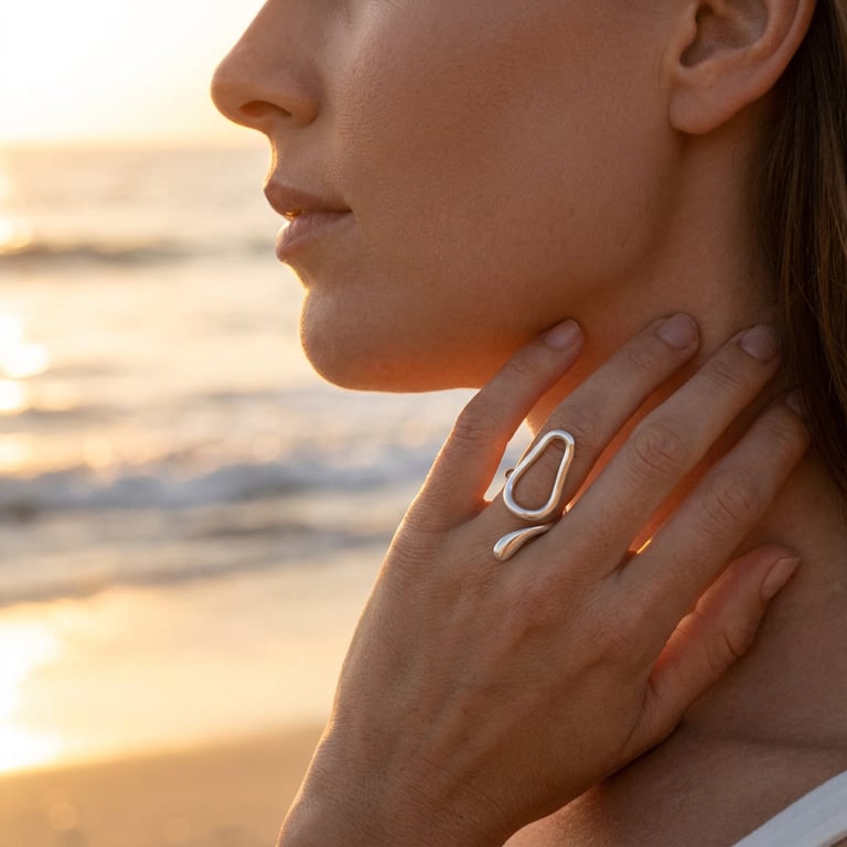 Women's Stainless Steel Geometric Open Ring | Minimalist Fashion Band thumbnail 6