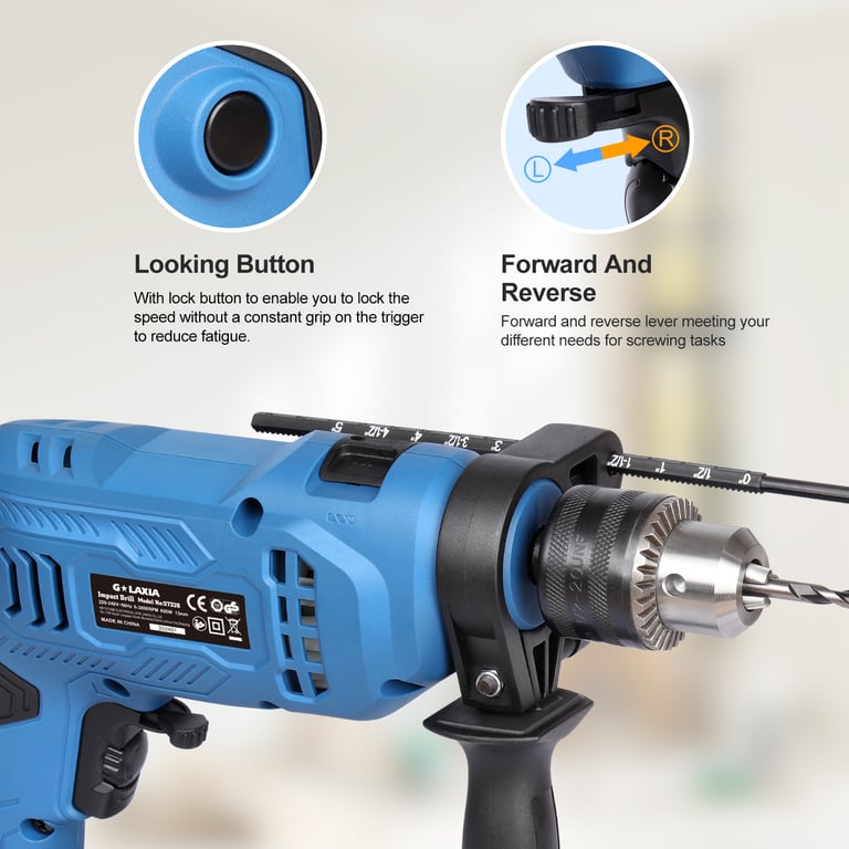 G LAXIA 550W Hammer Drill | 2-in-1 Electric Drill with 105 Accessories thumbnail 12