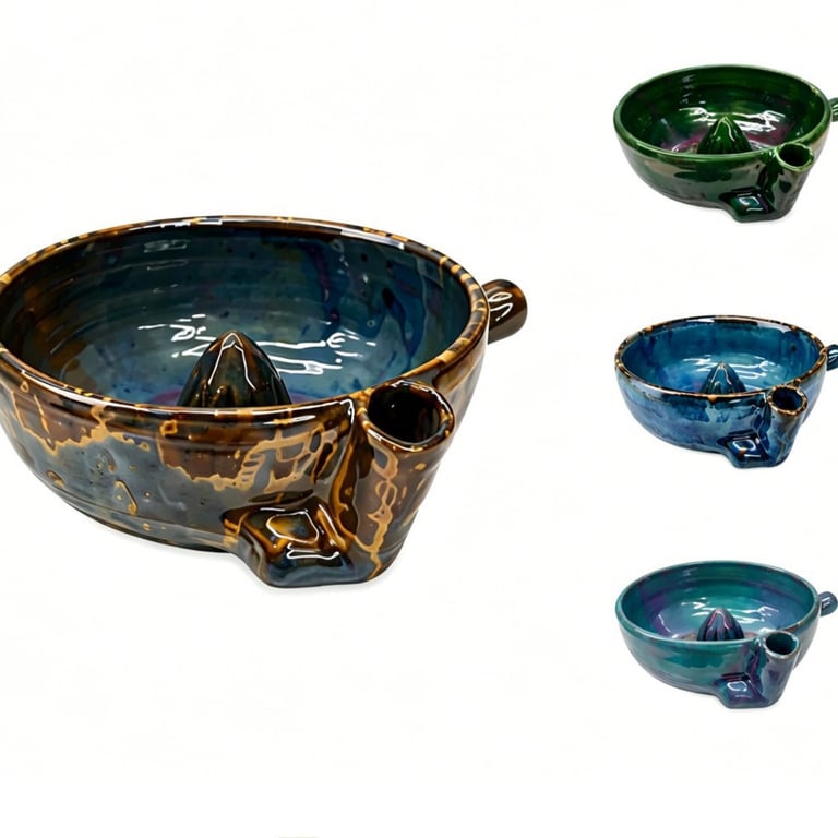 Handmade Ceramic Citrus Juicer Bowl | Artisanal Kitchen Reamer thumbnail 9