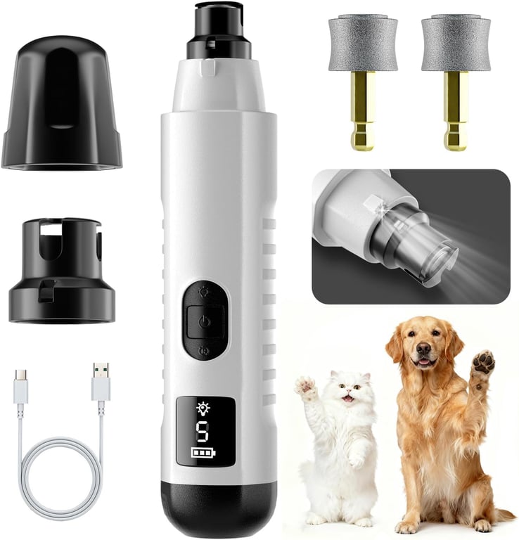2026 New Silent Groom Pro Dog Nail Grinder, 5-Speed Dog Nail Grinder With Led Light, Quiet Painless Paws Grooming For Small Medium Large Dogs, USB Rechargeable thumbnail 16