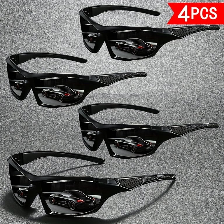 4 PCS Polarized Sports Sunglasses | Windproof UV Protection for Cycling & Fishing thumbnail 7