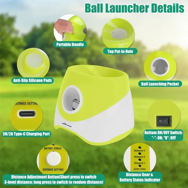 Automatic Dog Ball Launcher Rechargeable | 3 Distance Settings thumbnail 5