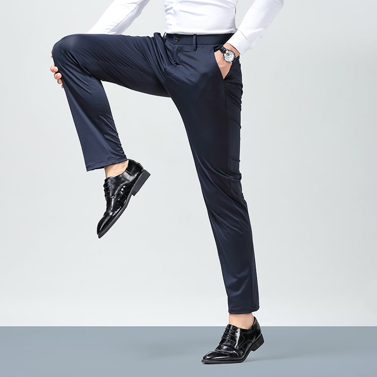 Men's Ice Silk High-Elasticity Pants | Breathable Slim Fit thumbnail 6