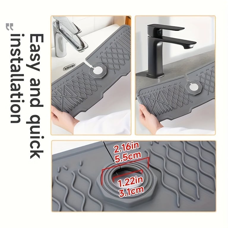 Non-Slip Silicone Kitchen Sink Splash Guard | Self-Draining Board thumbnail 11