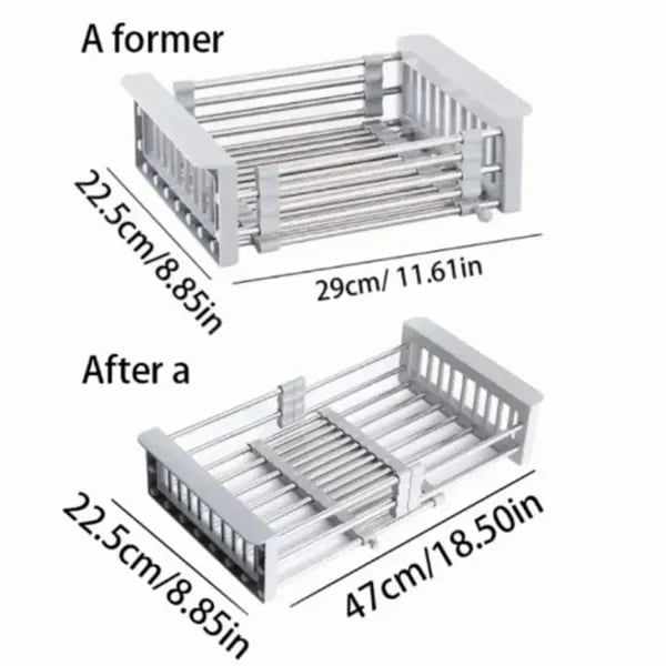 Adjustable Immersion Sink Dish Drying Rack | Stainless Steel Home & Kitchen thumbnail 15