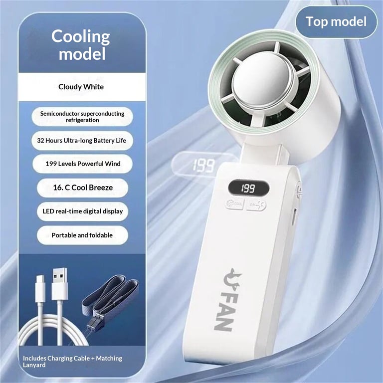 Portable Refrigeration Fan 30-Hour Battery | Neck & Desktop thumbnail 7