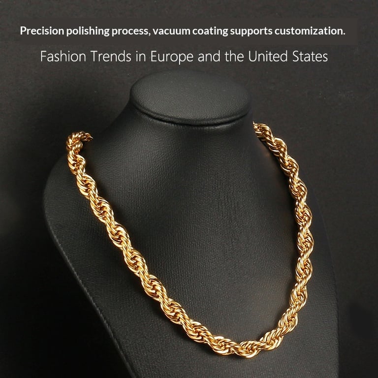 Stainless Steel Twisted Chain Necklace & Bracelet Set | Silver Gold thumbnail 5