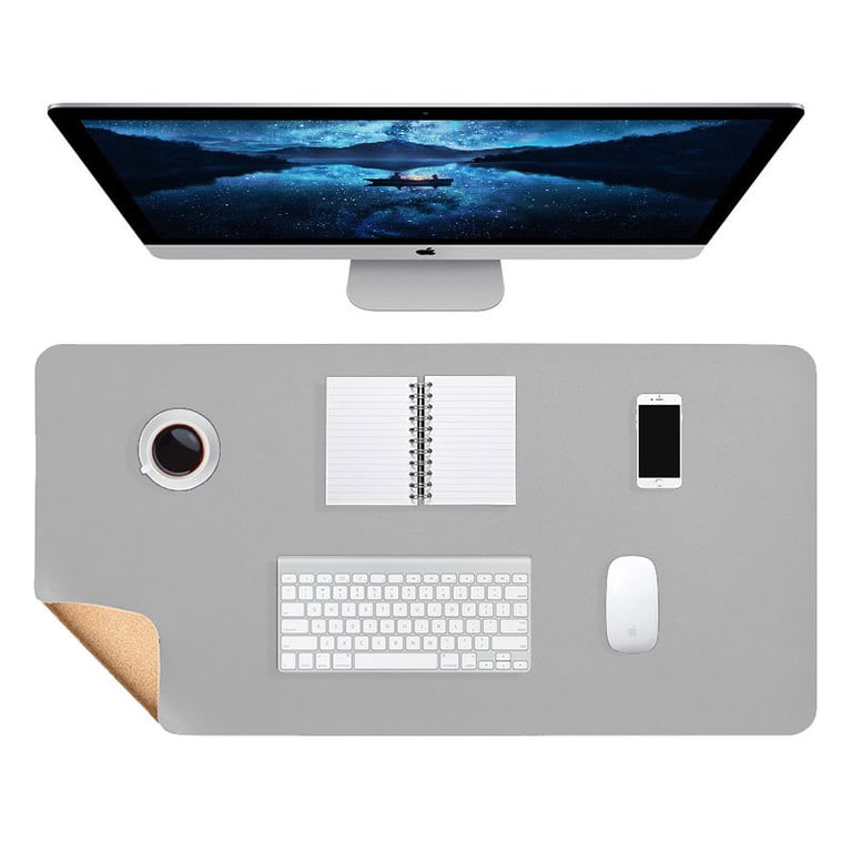 Leather Mouse Pad Waterproof | Extended Desk Mat with Cork Backing thumbnail 3