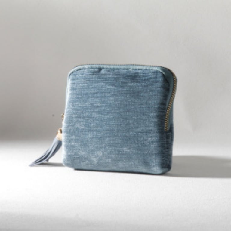 Velvet Cosmetic Bag with Tassel | Zippered Travel Pouch Canada thumbnail 1