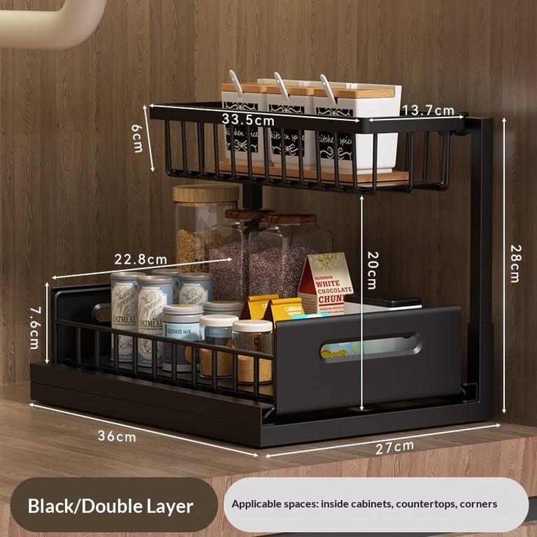 Under-Sink Storage Rack for Kitchen | Pull-Out Drawer Organizer thumbnail 9