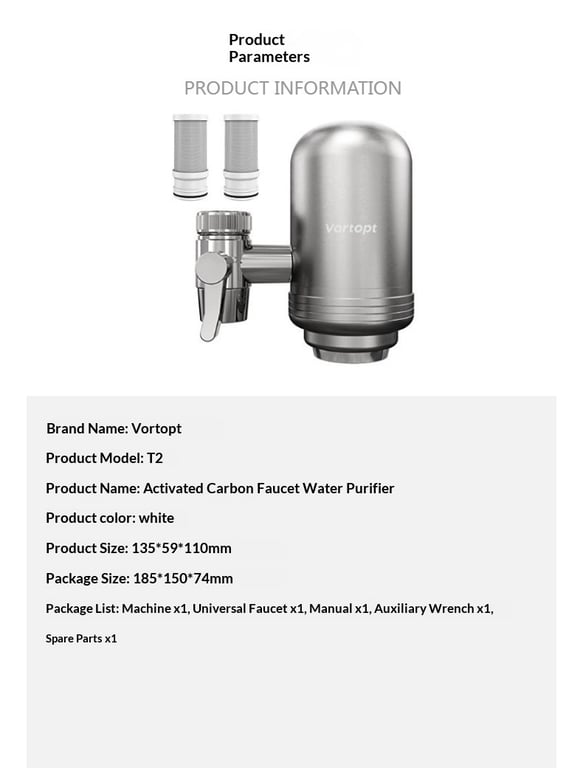 Stainless Steel Faucet Filter with Activated Carbon | Kitchen Water thumbnail 9