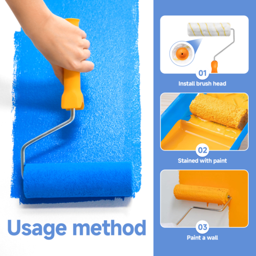 Paint Roller 9 Set Tray Rollers Soft Sleeves Brush Kit Decorating Painting Tool thumbnail 12