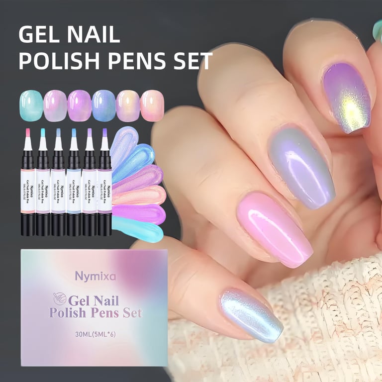 Gel Nail Polish Pens Set | 6 Iridescent Colors, Fast-Drying thumbnail 8