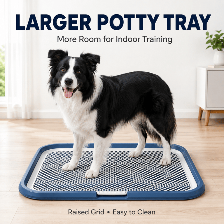 Dog Potty Tray With Removable Grating | Leak-Proof Indoor Toilet thumbnail 9