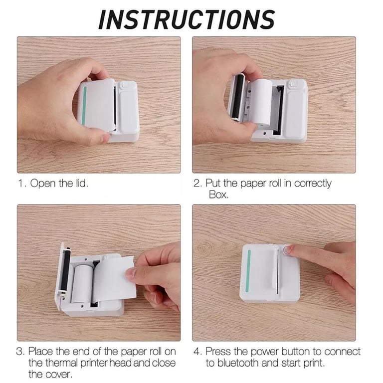 Mini Thermal Printer Bluetooth | Portable Photo Label Printing Machine thumbnail 9