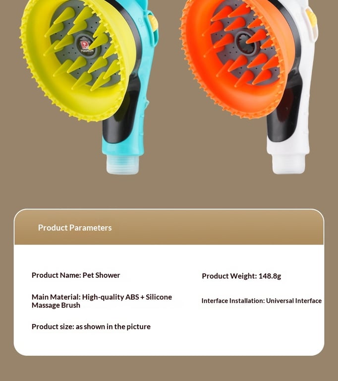 Pet Bathing Shower Head with Massage Bristles | Dogs & Cats thumbnail 17