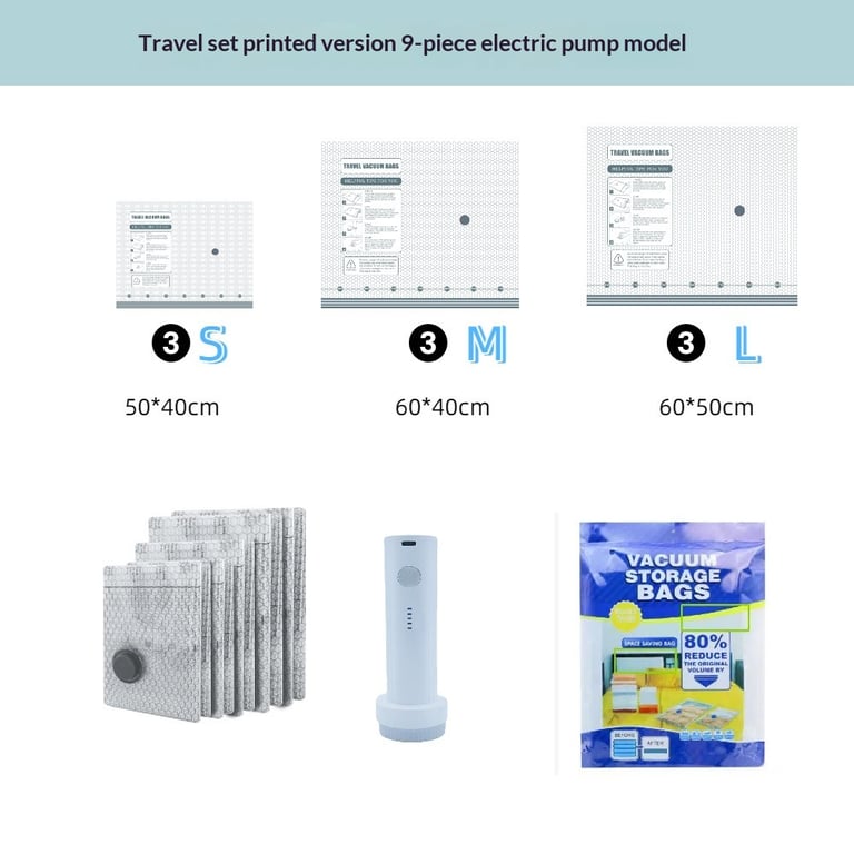 Vacuum Compression Storage Bags With An Electric Pump thumbnail 14