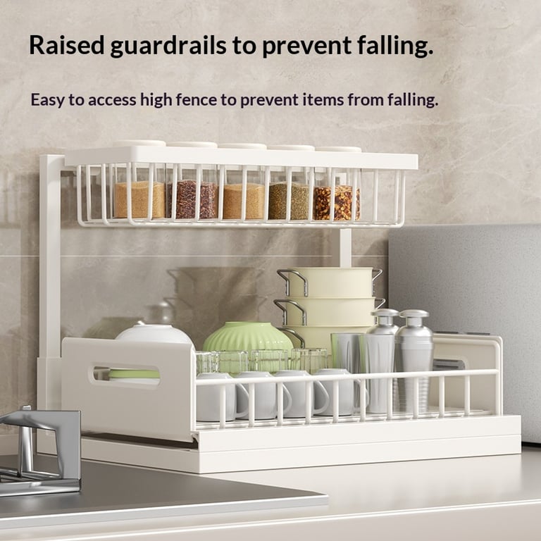 Under-Sink Storage Rack for Kitchen | Pull-Out Drawer Organizer thumbnail 2