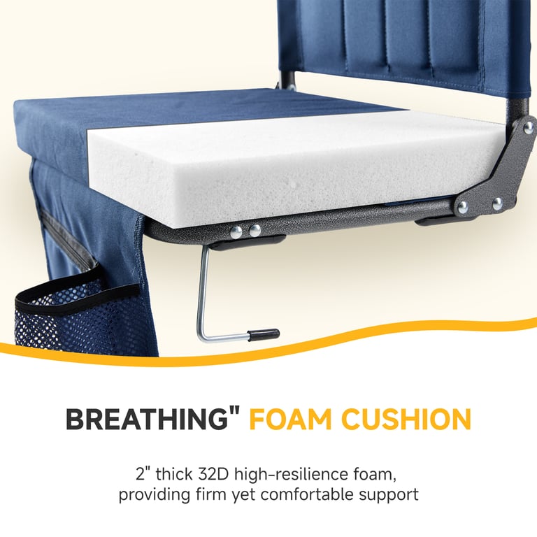 Stadium Seat with Backrest Support | Padded Bleacher Chair Canada thumbnail 13