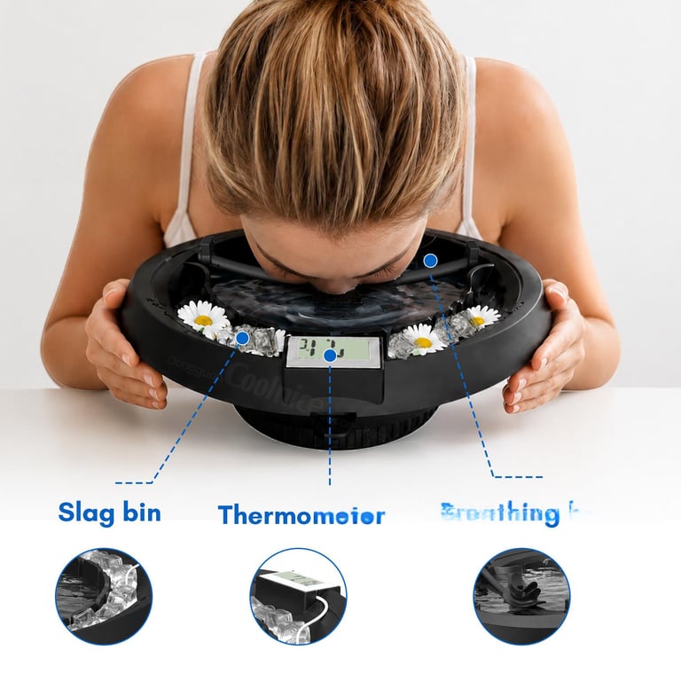Foldable Ice Pack Facial Care Beauty Ice Bath Basin with Ice Trays thumbnail 14