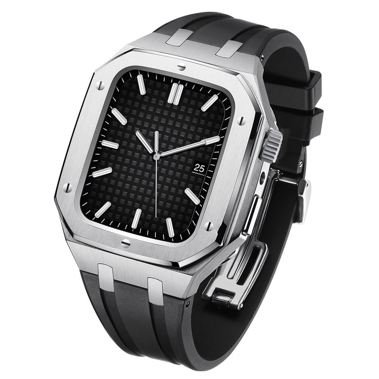 Stainless Steel Smartwatch Case with Fluororubber Band | Luxury Sports Watch thumbnail 6